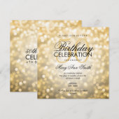 Elegante 50ste Verjaardagsfeestje Gouden Glitter L Kaart (Voorkant / Achterkant)