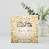 Elegante 50ste Verjaardagsfeestje Gouden Glitter L Kaart (Staand voorkant)