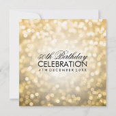 Elegante 50ste Verjaardagsfeestje Gouden Glitter L Kaart (Achterkant)