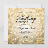 Elegante 50ste Verjaardagsfeestje Gouden Glitter L Kaart (Voorkant)