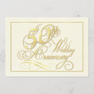 Elegante 50ste verjaardagsuitnodigingen - Betaalba Kaart