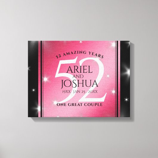 Elegante 52e Starrobijn Huwelijksjubileum Canvas Afdruk (Voorkant)