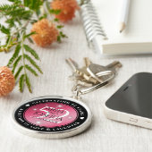 Elegante 52e sterrobijn bruiloft jubileum sleutelhanger (Zijkant)