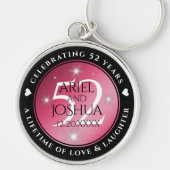 Elegante 52e sterrobijn bruiloft jubileum sleutelhanger (Voorkant)