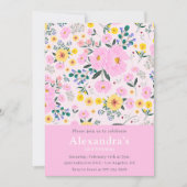 Elegante 53e verjaardag uitnodigingen Floral Chic (Voorkant)