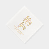 Elegante 55e bruiloft Jubileum Gold Foil servetten (Rechts)