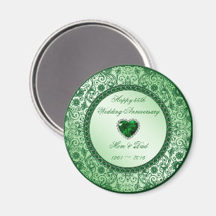 Elegante 55e bruiloft Jubileum ronde magneet