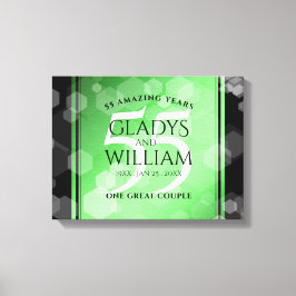 Elegante 55e smaragden huwelijksjubileum canvas afdruk