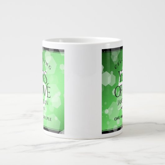 Elegante 55e Smaragden Huwelijksjubileum Grote Koffiekop (Voorkant)