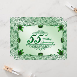 Elegante 55e trouwdag uitnodiging 5.5x7.5