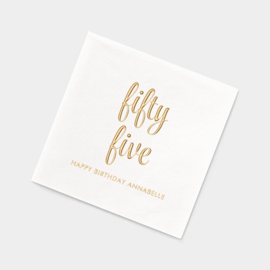 Elegante 55e verjaardag moderne gouden folie serve folie servetten (Links)