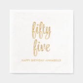 Elegante 55e verjaardag moderne gouden folie serve folie servetten (Voorkant)