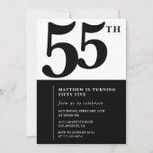 Elegante 55e verjaardag uitnodigingen Chic Simple (Voorkant)