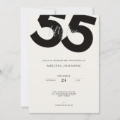 Elegante 55e verjaardagsuitnodiging - Minimale sti Kaart (Voorkant)