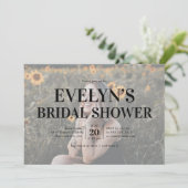 Elegante 5 foto bruids douche uitnodiging (Staand voorkant)