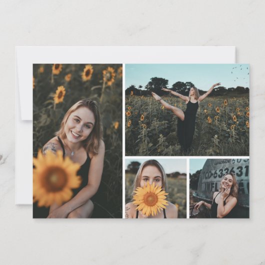 Elegante 5 foto bruids douche uitnodiging (Achterkant)