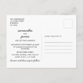 Elegante 5-foto bruiloft uitnodiging (Achterkant)