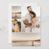 Elegante 5 foto-collage script calligrafie bruilof save the date (Achterkant)