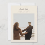 Elegante 5 foto collage script kalligrafie bruilof save the date (Voorkant)