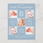 Elegante 5 foto geboorteaankondiging voor een nieu briefkaart (Voorkant)