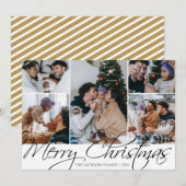 Elegante 5 foto Kerstmis wenskaart Kaart (Voorkant / Achterkant)