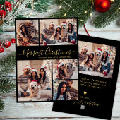 Elegante 5 Fotocollage Merriest Christmas Feestdagenkaart