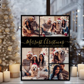Elegante 5 Fotocollage Merriest Christmas Feestdagenkaart