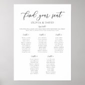 Elegante 5 tafels Vind uw zitplaatskaart Poster (Voorkant)
