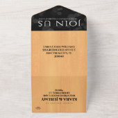 Elegante 5e Houten Huwelijksjubileumviering All In One Uitnodiging (Buitenkant)