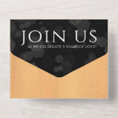Elegante 5e Houten Huwelijksjubileumviering All In One Uitnodiging (Achterkant)