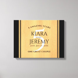 Elegante 5e houten huwelijksjubileumviering canvas afdruk