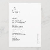 Elegante 5x7" bruiloft tafel menu kaarten plat men (Voorkant)