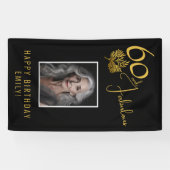 Elegante 60 en Fabulous Twijgen 60e verjaardagsfot Spandoek (Horizontaal)