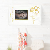 Elegante 60 en Fabulous Twijgen 60ste verjaardag f Spandoek (Insitu)