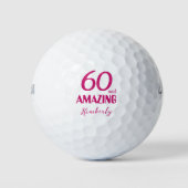 Elegante 60 en verbazingwekkende roze verjaardag g golfballen (Voorkant)