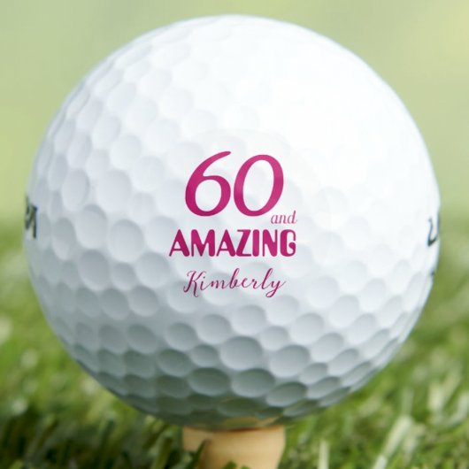 Elegante 60 en verbazingwekkende roze verjaardag g golfballen