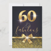 Elegante 60 & Fabulous Gold Glitter 60e verjaardag Kaart (Voorkant)