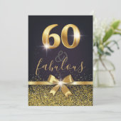 Elegante 60 & Fabulous Gold Glitter 60e verjaardag Kaart (Staand voorkant)