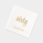 Elegante 60e bruiloft Jubileum Gold Foil servetten (Links)