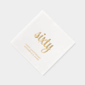 Elegante 60e bruiloft Jubileum Gold Foil servetten (Rechts)