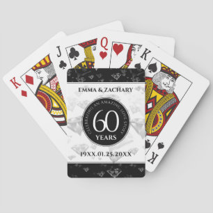 Elegante 60e diamanten bruiloft jubileum pokerkaarten