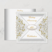 Elegante 60e trouwdag witgoud kaart (Voorkant / Achterkant)
