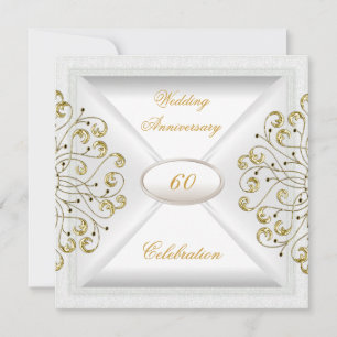 Elegante 60e trouwdag witgoud kaart