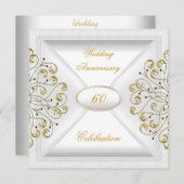 Elegante 60e trouwjubileum witgoud kaart (Voorkant / Achterkant)