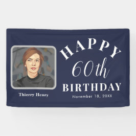 Elegante 60e verjaardag banner met foto