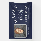Elegante 60e verjaardag banner met foto (Verticaal)