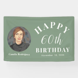 Elegante 60e verjaardag banner met foto