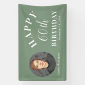 Elegante 60e verjaardag banner met foto (Verticaal)