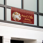 Elegante 60e verjaardag Bourgondië Gouden Glitter Spandoek (Buitenkant Gebouw)