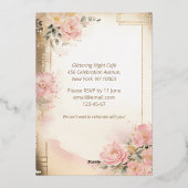 Elegante 60e Verjaardag Folie Uitnodiging (Achterkant)